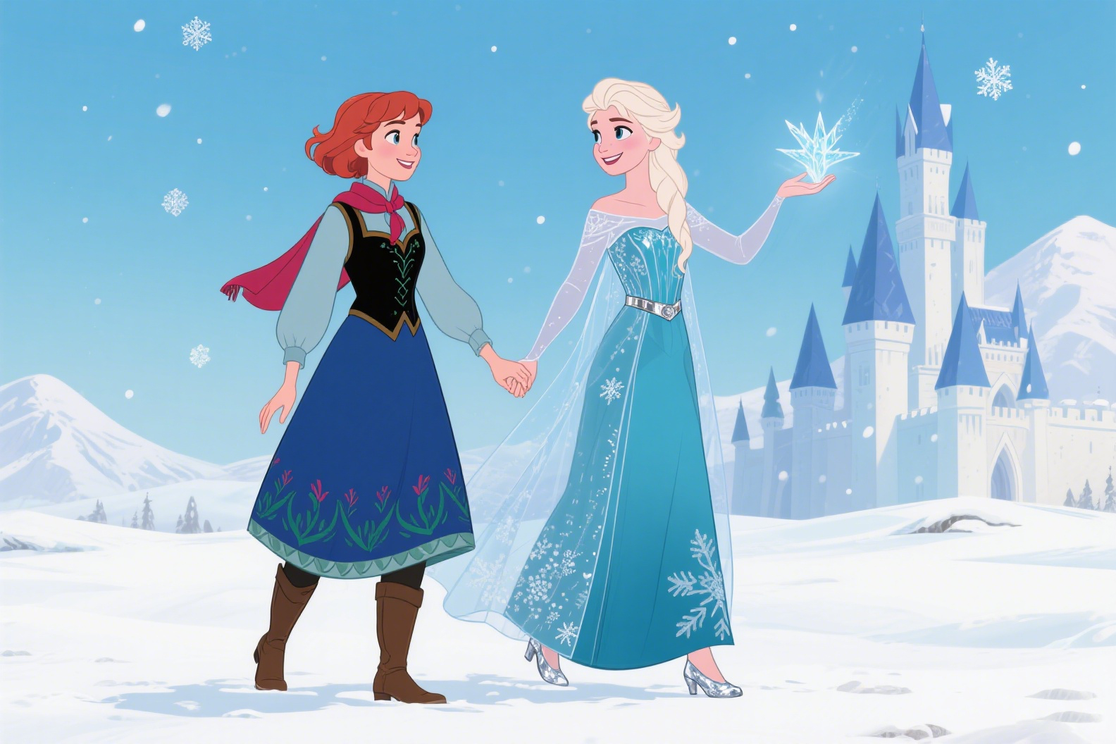 Anna and Elsa from Frozen
