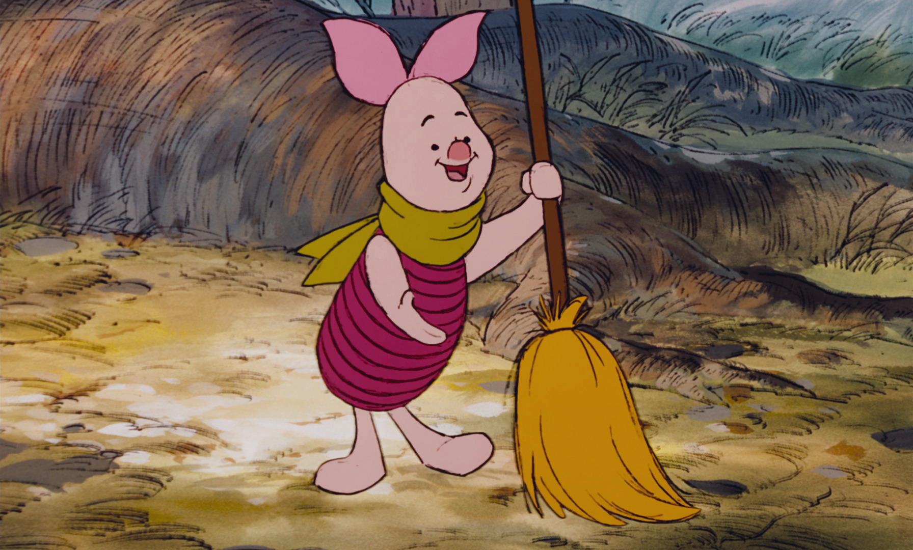 Piglet looking shy but brave