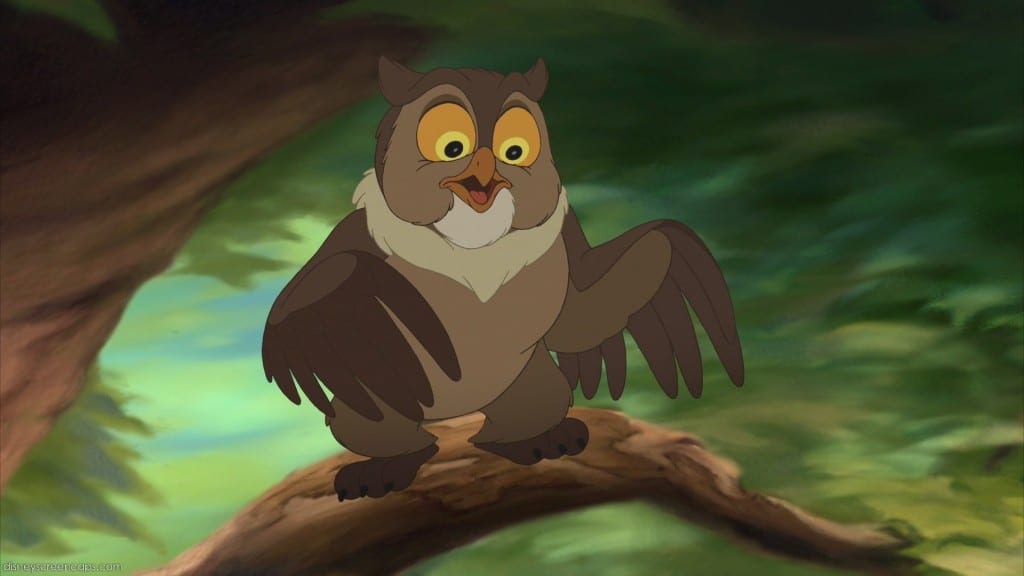 Owl reading a book
